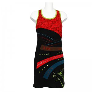 Black And Red Dress - Spirals, Crosses, and Stitching