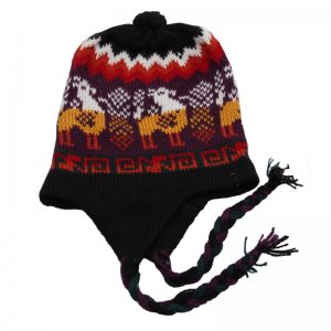 Nepal Peruvian Sherpa Wool Fleece Hat Black