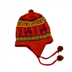Nepal Peruvian Sherpa Wool Fleece Hat - Orange