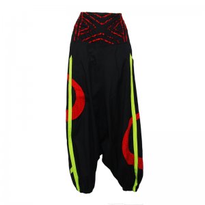 Low crutch Harem Trousers - Red circles - Green lines